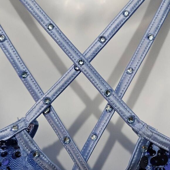 Weissman blue floral child medium pre owned EUC dance costume lyrical tap contem - Picture 8 of 9